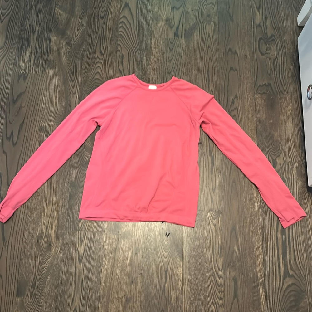 Youth large, pink long sleeve shirt.